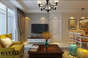 济宁太白国际140平三居室美式风格装修效果图案例-徐福青