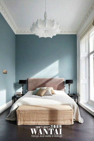蓝色系卧室 装修效果图