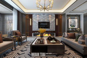 巨野上海嘉园滨水住宅220平现代中式风格装修设计效果图方案-左兆敏